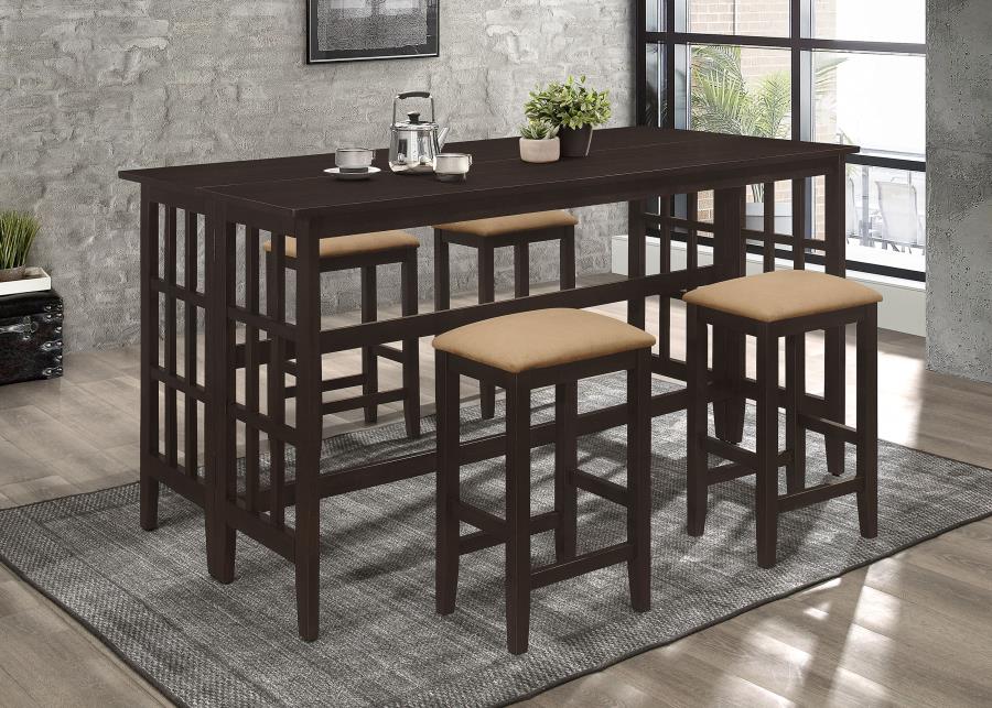 Modal Additional Images for Gabriel Backless Counter Stool Cappuccino (Set of 4)