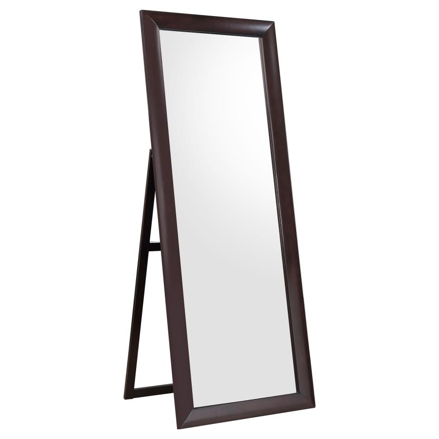 (image for) Phoenix 30 x 76 Inch Wood Framed Standing Mirror Cappuccino