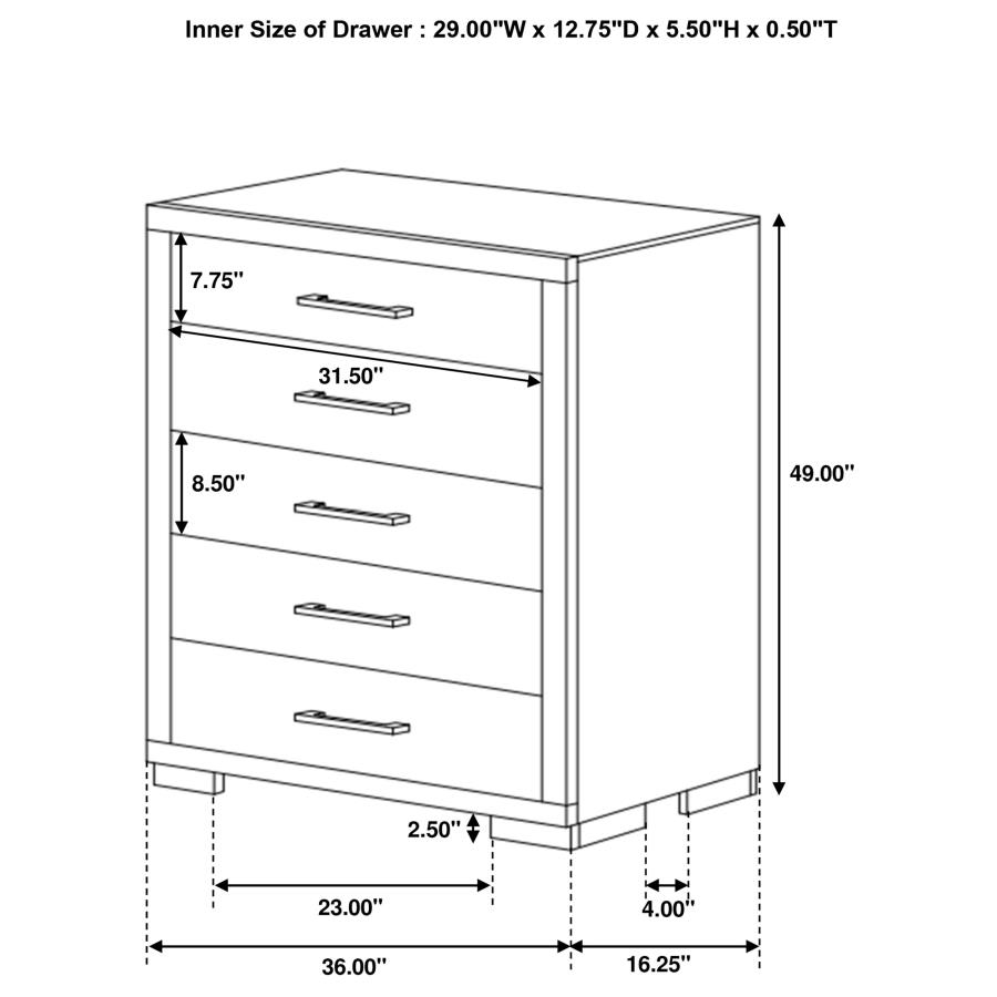 Modal Additional Images for Jessica 6-piece Eastern King LED Bedroom Set Cappuccino