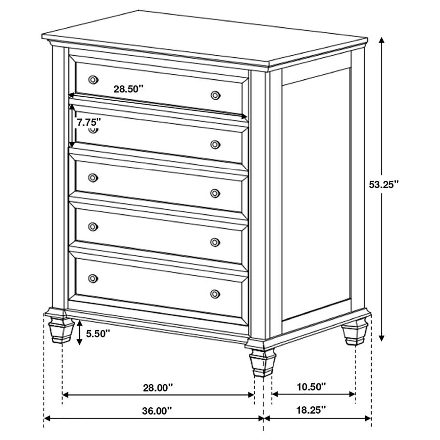 Modal Additional Images for Sandy Beach 5-piece Queen Bedroom Set Cream White