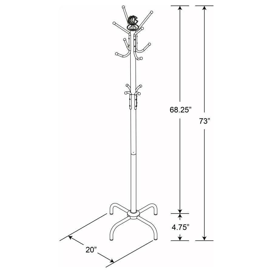 Modal Additional Images for Collier 12 Hook Freestanding Coat Rack Hat Hanger Black