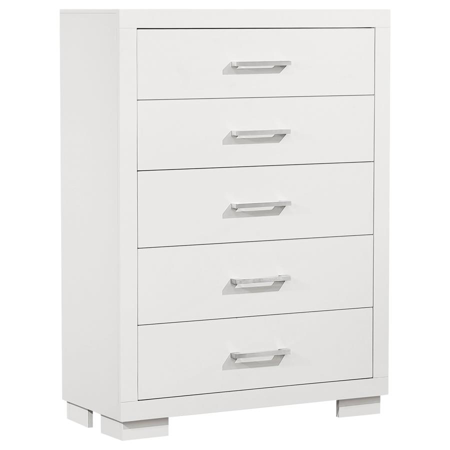 Jessica 6-piece Queen LED Bedroom Set Cream White