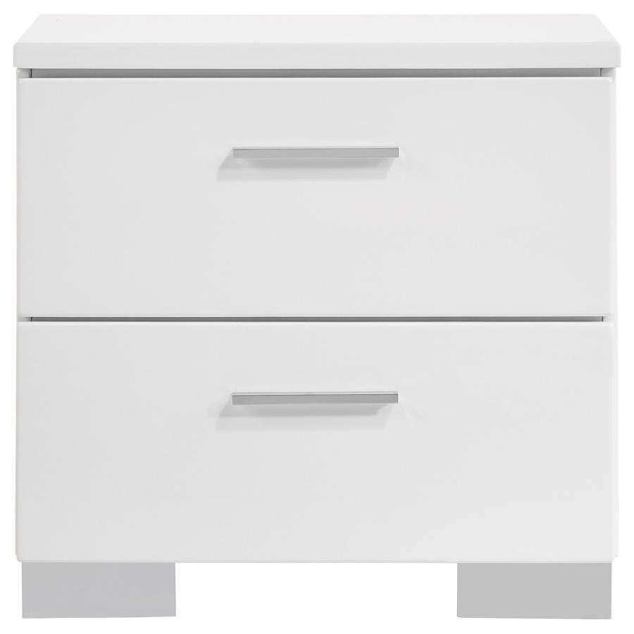 Felicity 6-piece Eastern King Bedroom Set White High Gloss