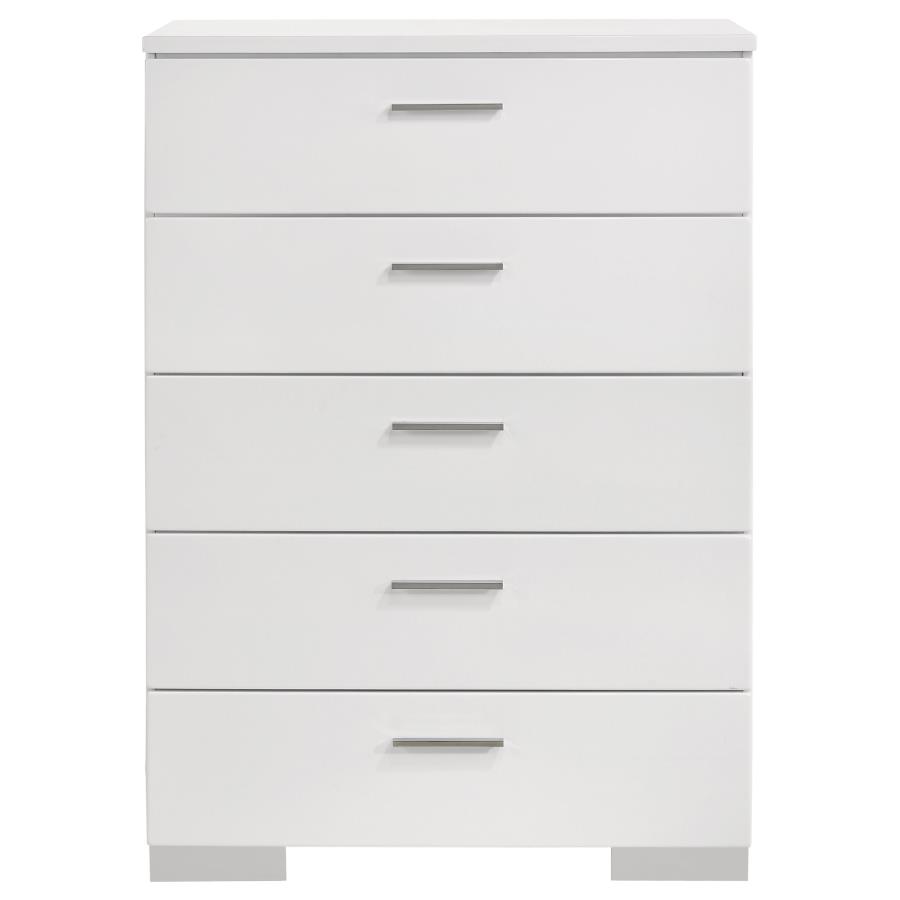 Felicity 6-piece Queen Bedroom Set White High Gloss