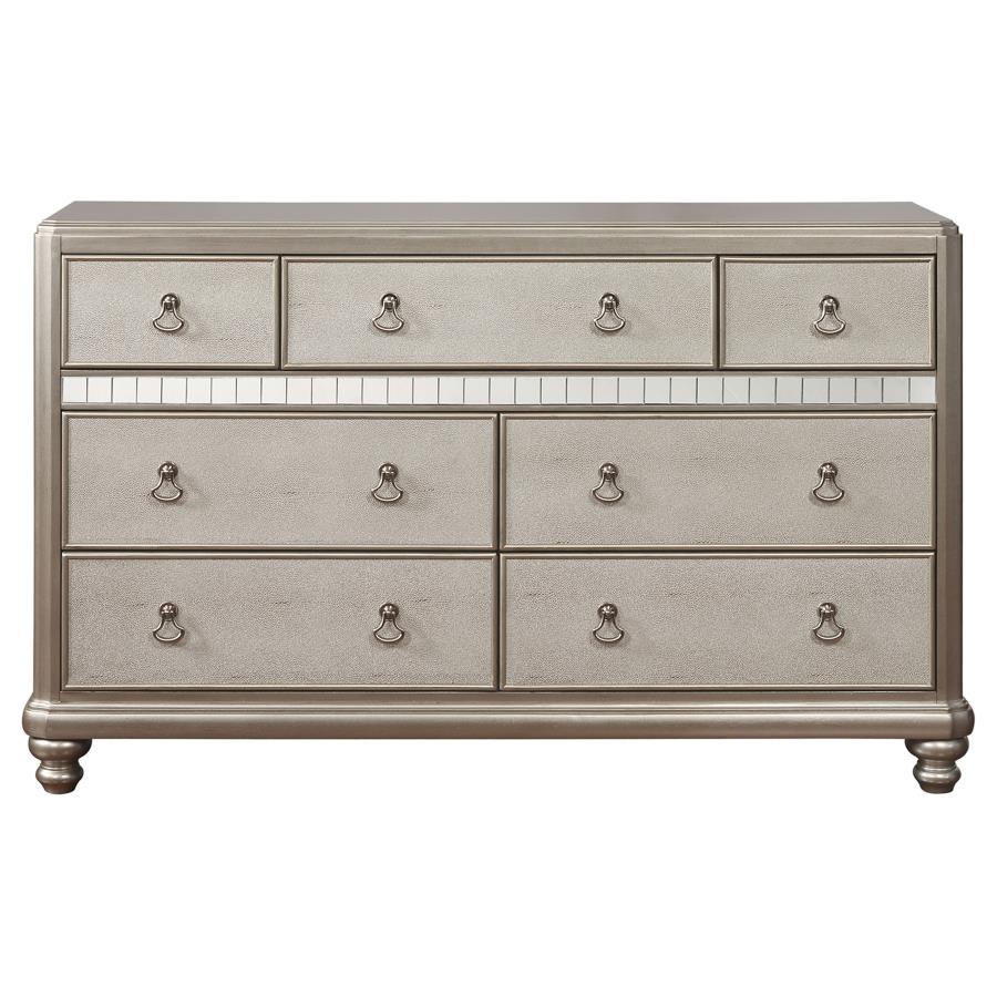Bling Game 4-piece Queen Bedroom Set Metallic Platinum