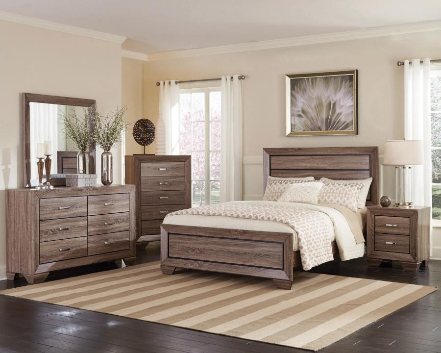 Modal Additional Images for Kauffman Wood Eastern King Panel Bed Washed Taupe