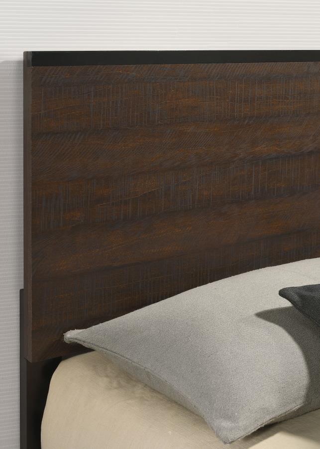 Edmonton Wood Queen Panel Bed Rustic Tobacco