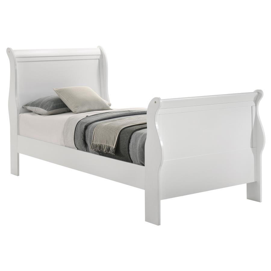 (image for) Louis Philippe Wood Twin Sleigh Bed White