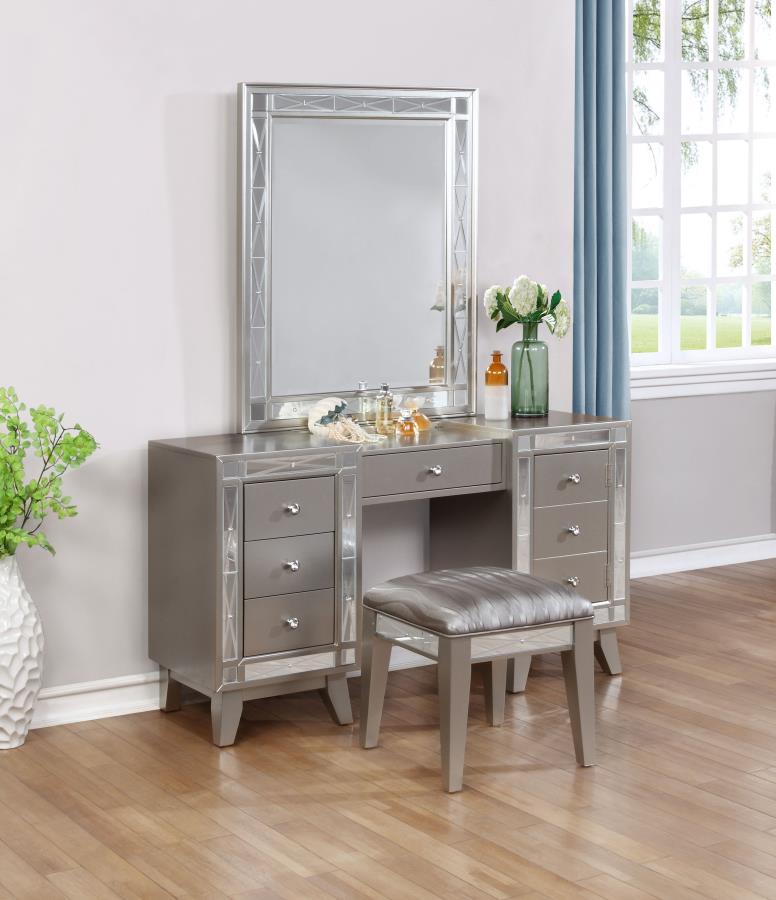 Modal Additional Images for Leighton Vanity Table and Stool Set Metallic Mercury