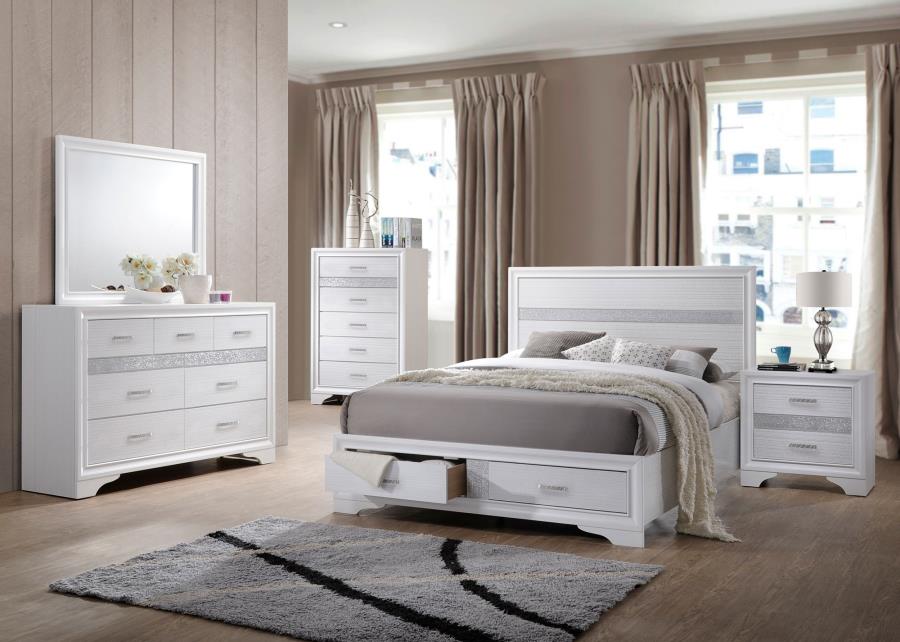 Modal Additional Images for Miranda 51-inch Wood Queen Storage Panel Bed White