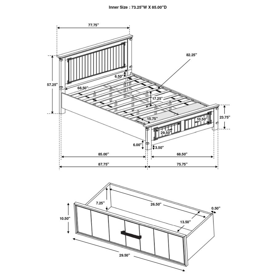 Brenner 4-piece California King Bedroom Set Rustic Honey