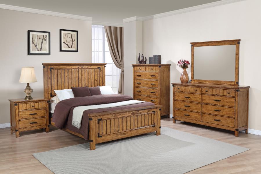 Modal Additional Images for Brenner Wood Full Panel Bed Rustic Honey