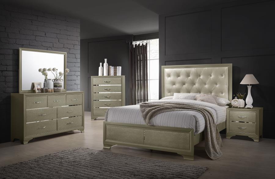 (image for) Beaumont 4-piece Eastern King Bedroom Set Champagne