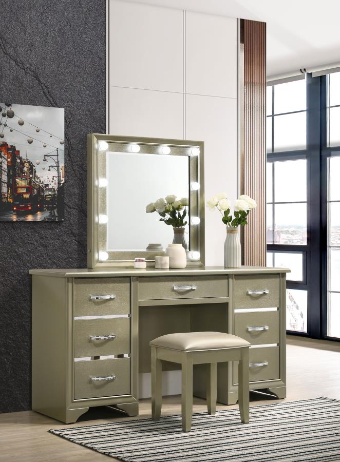 Modal Additional Images for Beaumont 7-drawer Vanity Set with Lighting Champagne