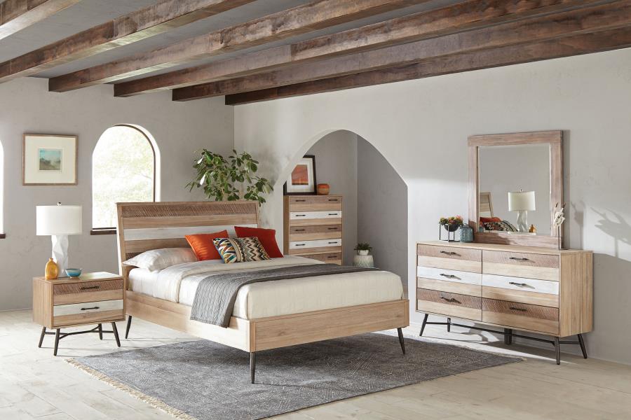 Modal Additional Images for Marlow Wood Eastern King Panel Bed Rough Sawn Multi