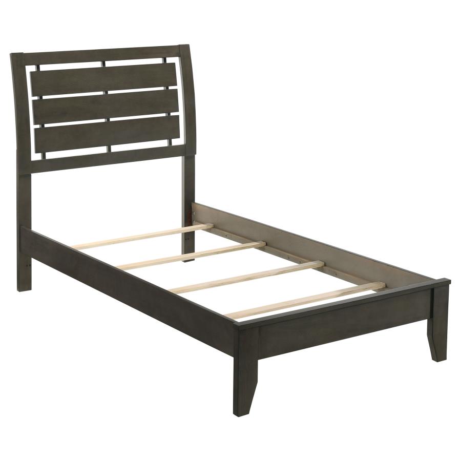 (image for) Serenity Wood Twin Panel Bed Mod Grey