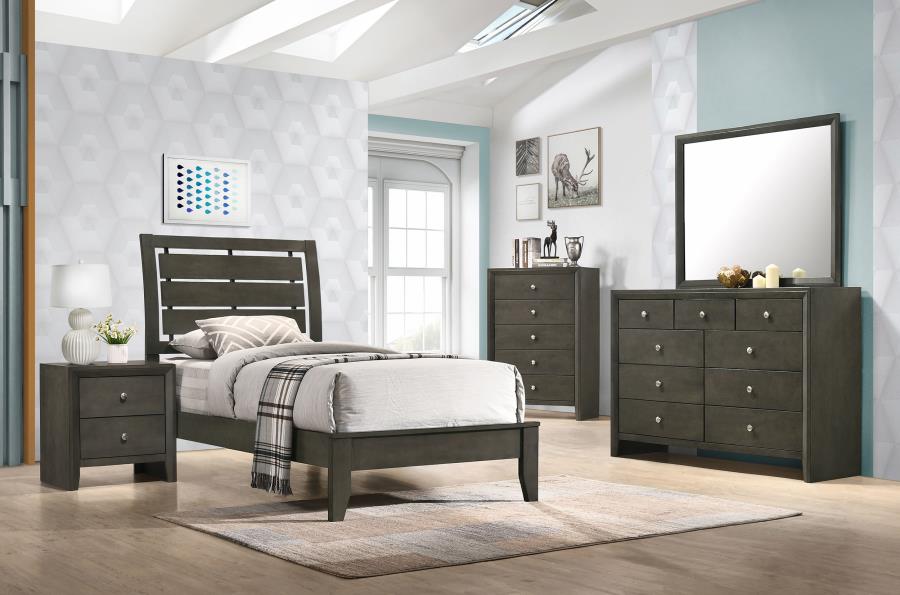 Modal Additional Images for Serenity Wood Twin Panel Bed Mod Grey