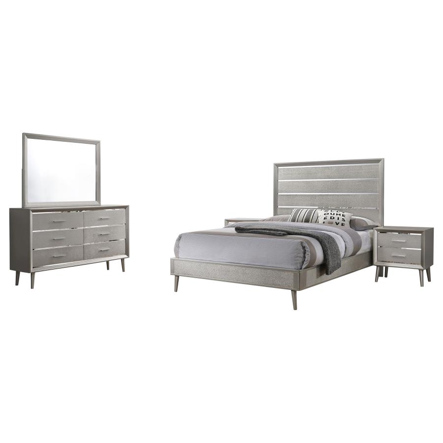 (image for) Ramon 4-piece Queen Bedroom Set Metallic Sterling