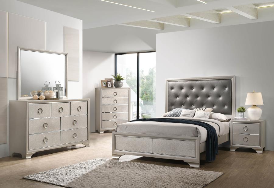 Modal Additional Images for Salford Wood Eastern King Panel Bed Metallic Sterling 