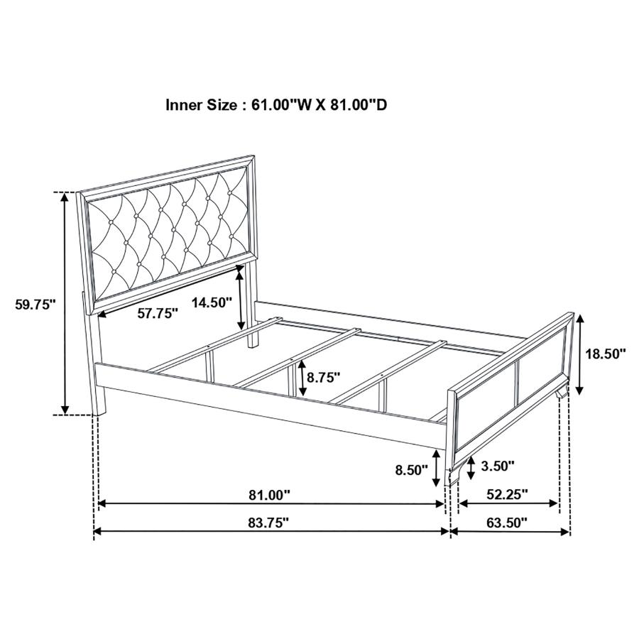 Salford 4-piece Queen Bedroom Set Metallic Sterling
