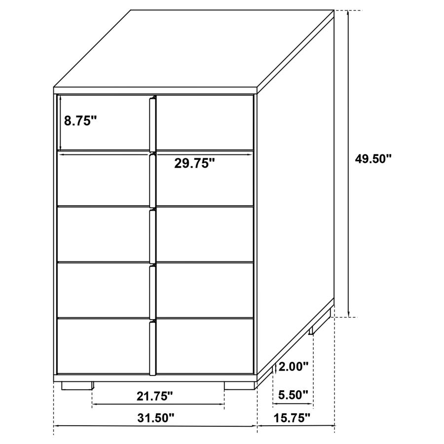 Modal Additional Images for Marceline 5-piece Twin Bedroom Set White