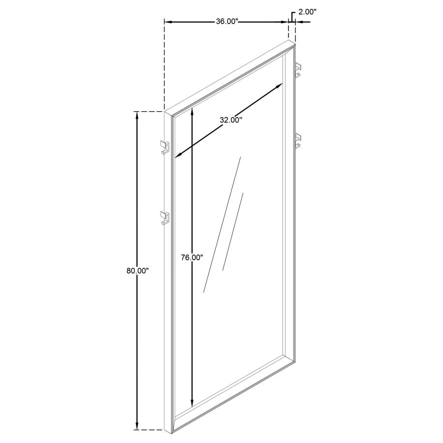 Modal Additional Images for Durango 80-inch Standing Floor Mirror Washed Oak