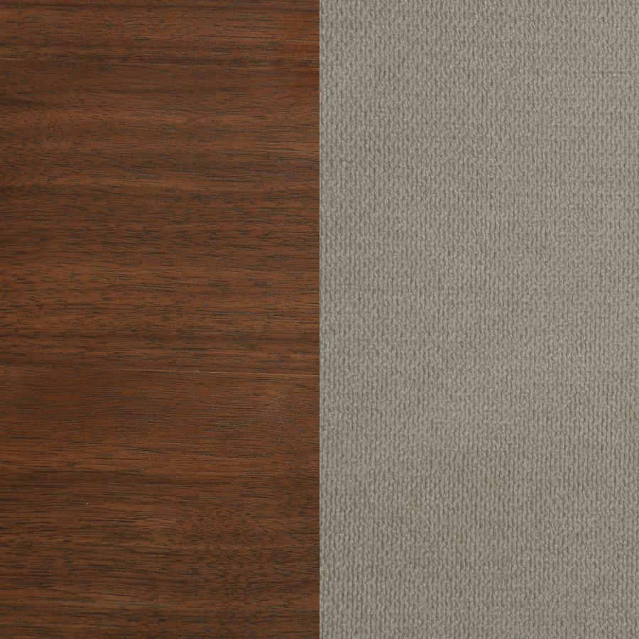 Maderia 57-inch Upholstered Queen Panel Bed Walnut