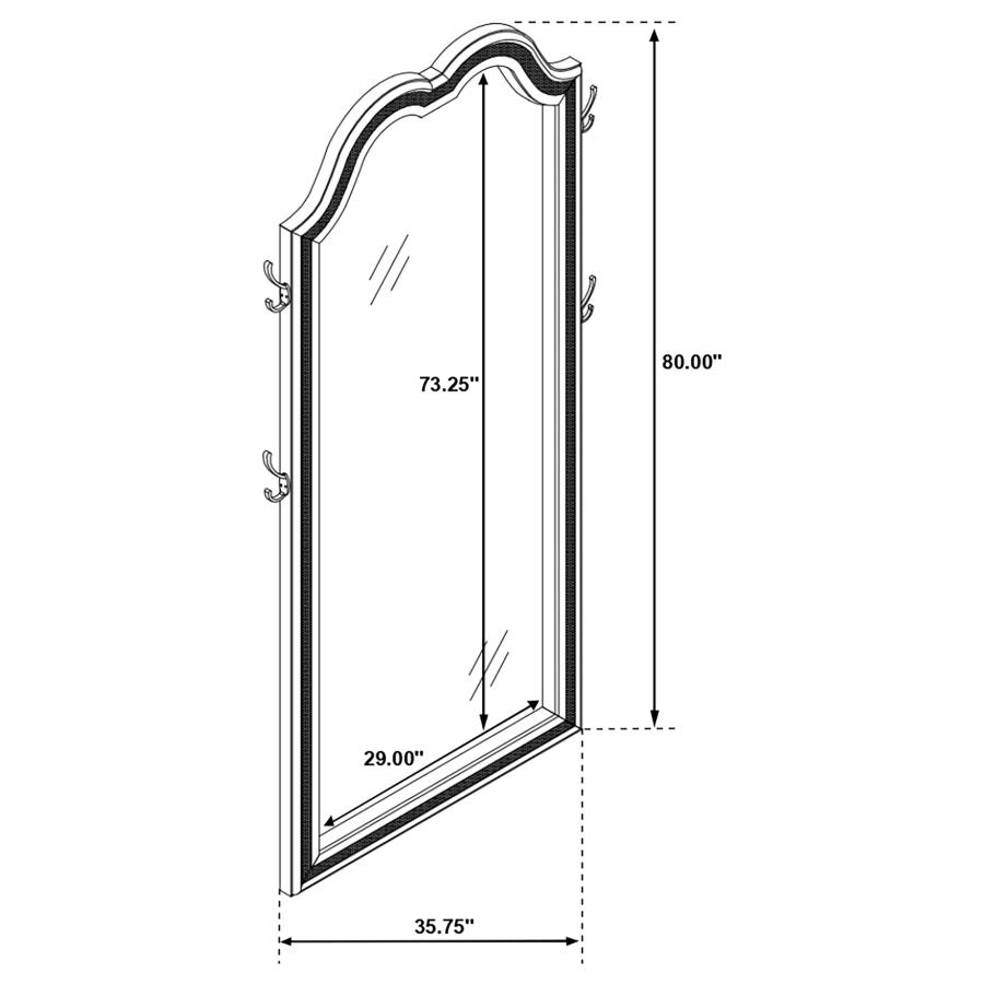 Modal Additional Images for Evangeline Full Length LED Light Floor Mirror Silver Oak