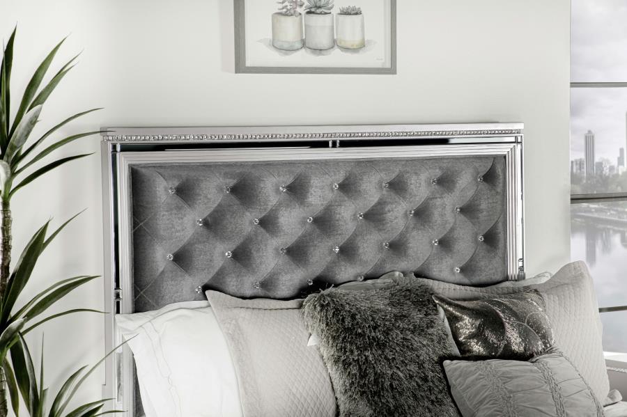 Eleanor Wood Queen Panel Bed Metallic Mercury