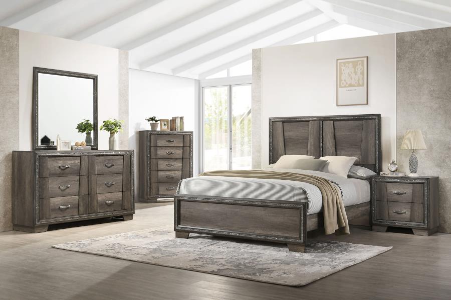Modal Additional Images for Janine Wood Eastern King Panel Bed Grey