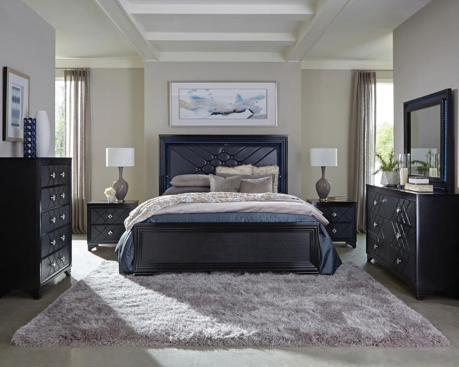 Modal Additional Images for Penelope Wood Eastern King LED Panel Bed Midnight Star