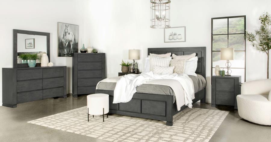 Modal Additional Images for Lorenzo Wood Eastern King Panel Bed Dark Grey