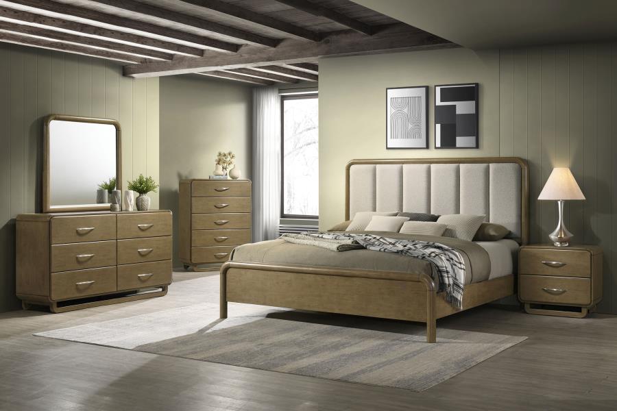 Modal Additional Images for Amsbury 56-inch Upholstered Eastern King Bed Nutmeg