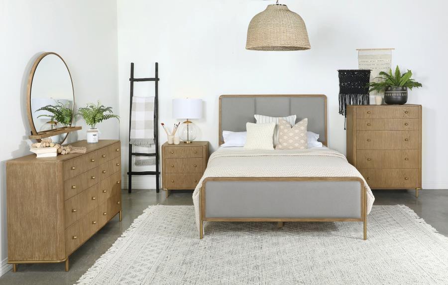 Modal Additional Images for Arini Upholstered Queen Panel Bed Sand Wash and Grey