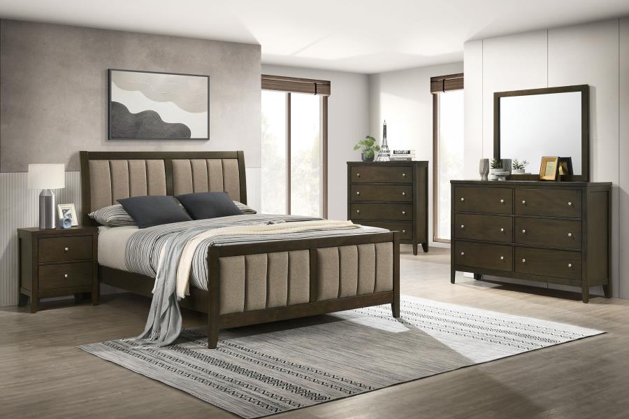 Modal Additional Images for Wilkes 51-inch Upholstered Full Bed Dark Cocoa