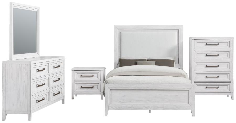 Marielle 5-piece Eastern King Bedroom Set Distressed White 