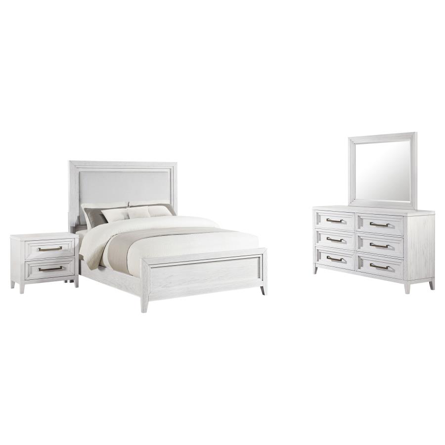Marielle 4-piece Cal King Bedroom Set Distressed White 