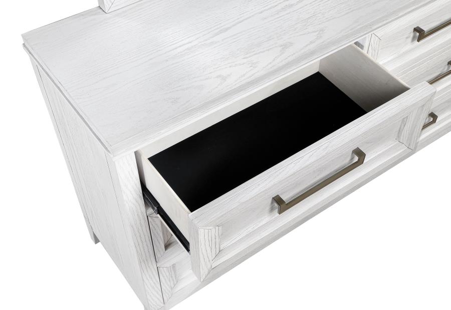 Marielle 4-piece Cal King Bedroom Set Distressed White 