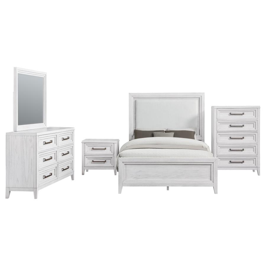 Marielle 5-piece Cal King Bedroom Set Distressed White 