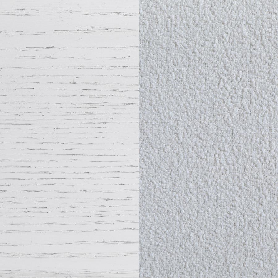 Marielle Queen Upholstered Panel Bed Distressed White