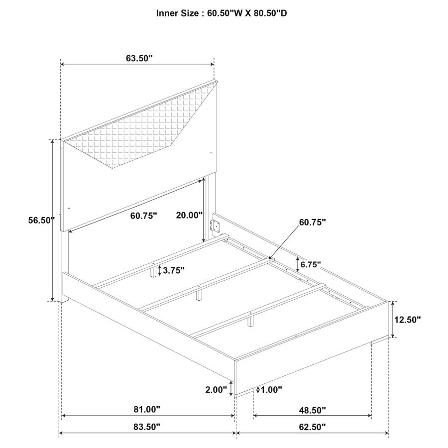 Ives 5-piece Queen Bedroom Set White High Gloss