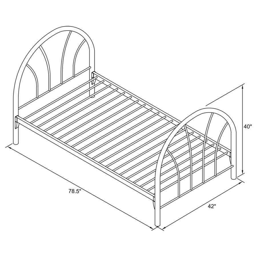 Modal Additional Images for Marjorie Metal Twin Open Frame Bed Black
