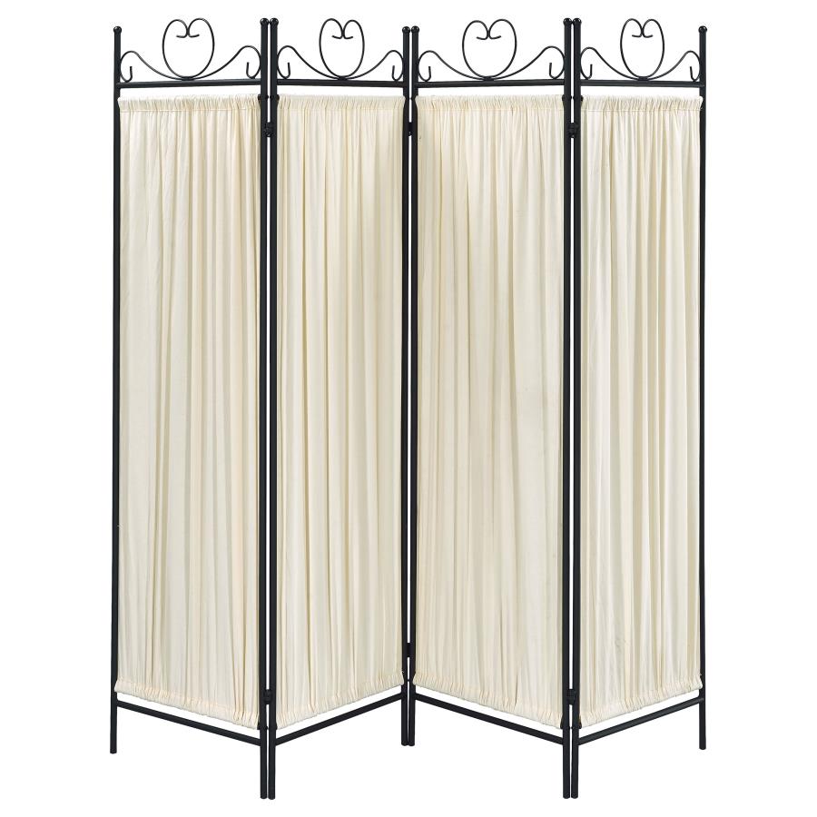 Dove 4-Panel Room Divider Folding Shoji Screen Beige