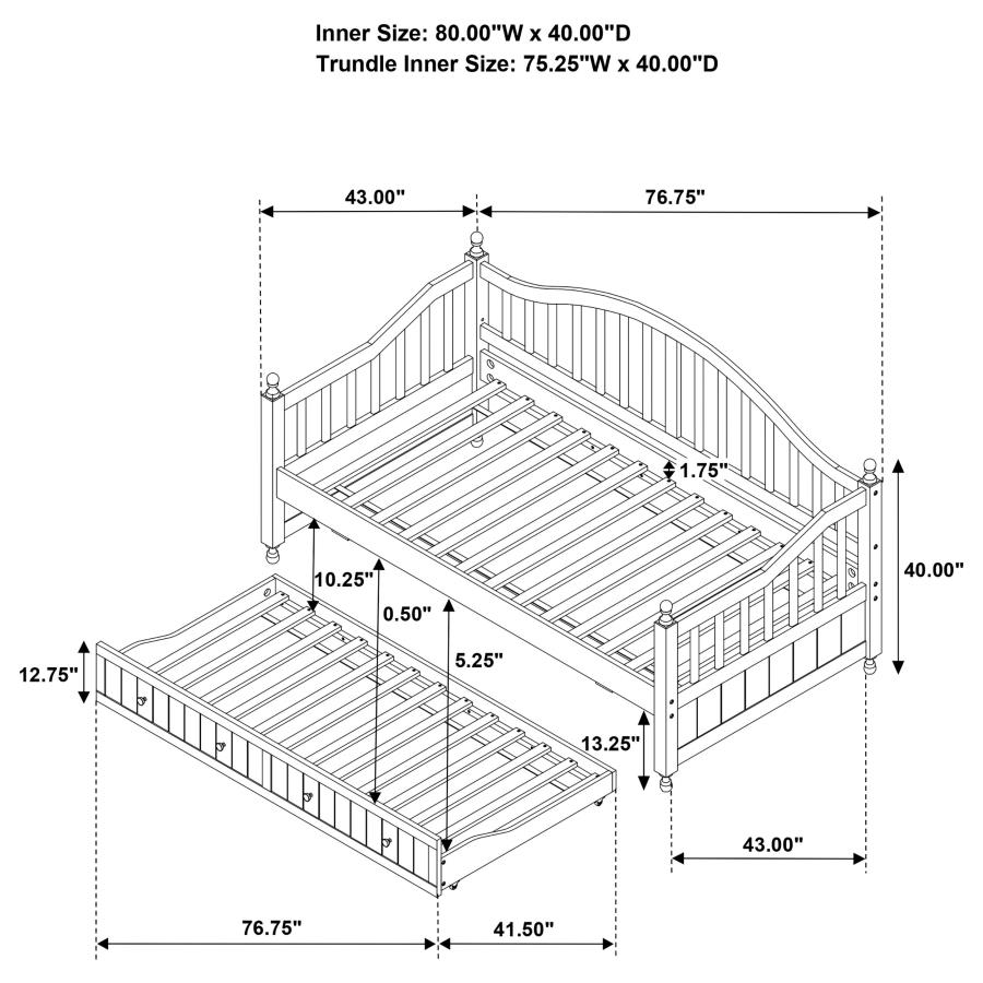 Modal Additional Images for Dan Ryan Wood Twin Daybed with Trundle Cappuccino