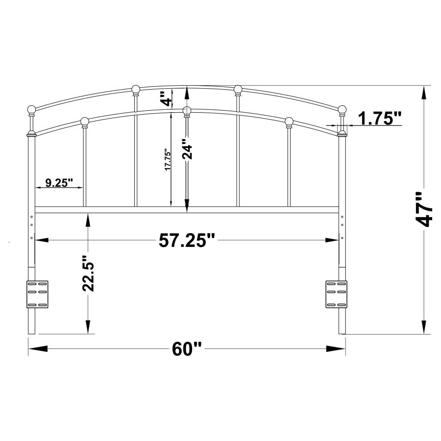 Modal Additional Images for Bryant Metal Queen or Full Open Frame Headboard Black