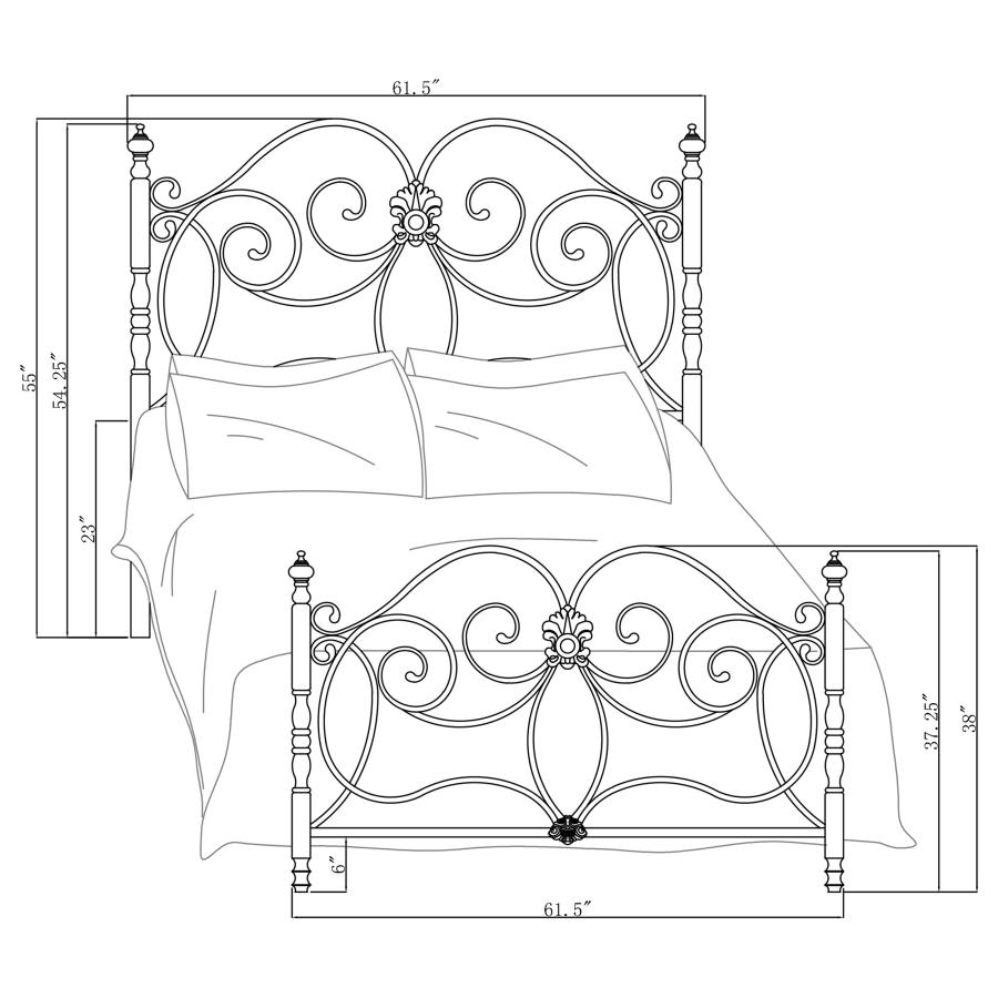 Modal Additional Images for London Metal Queen Open Frame Bed Dark Bronze