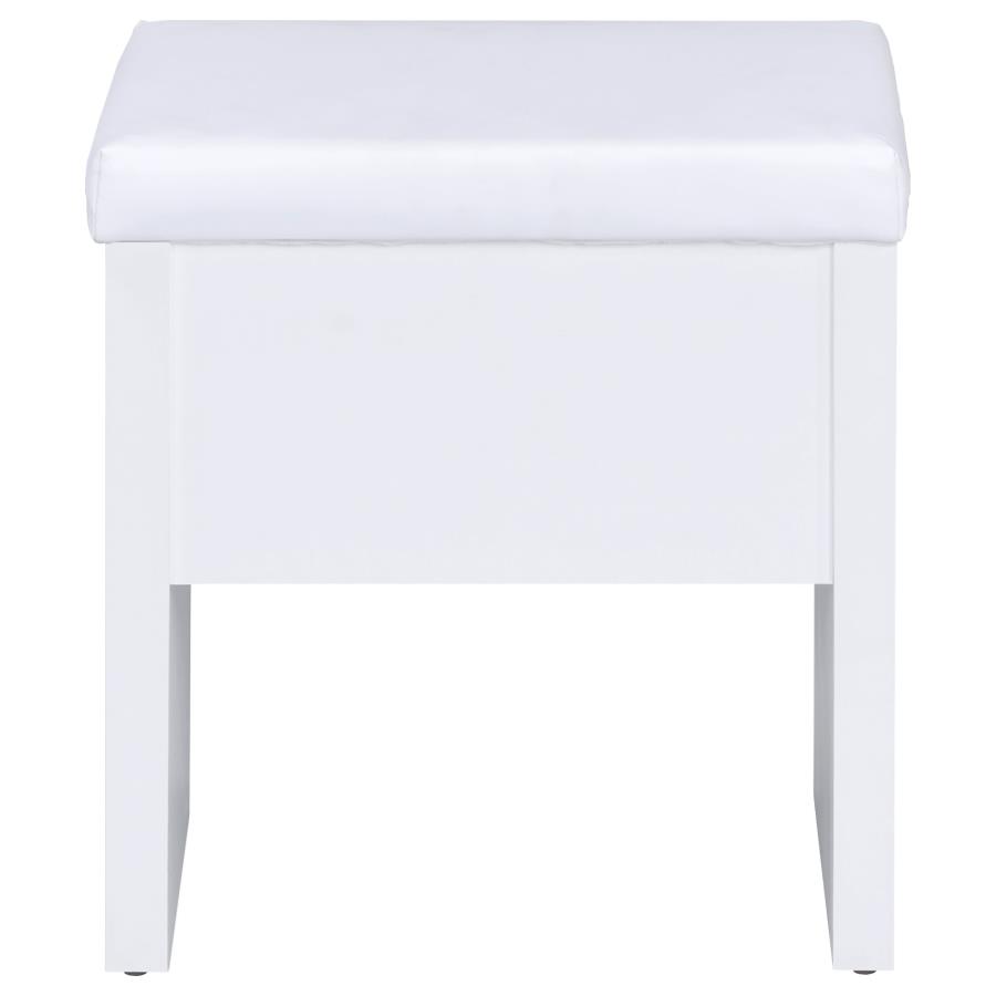 Harvey Vanity Set with Lift-Top Stool White