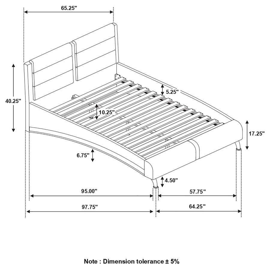 Modal Additional Images for Jeremaine Upholstered Queen Sleigh Bed Black
