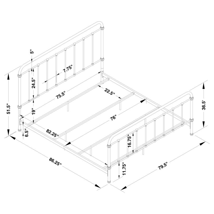 Livingston Metal Eastern King Open Frame Bed Dark Bronze