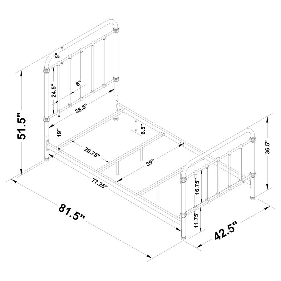 Livingston Metal Twin Open Frame Bed Dark Bronze